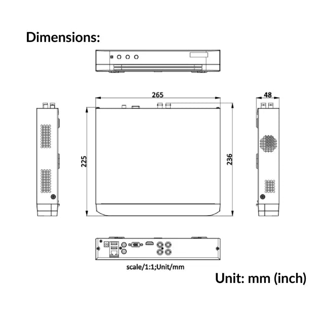 HIKVISION 4-ch 1080P 1U H.265 AcuSense DVR - iDS-7204HQHI-M1/E